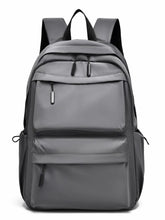 Multi Pocketed Adjustable Strap Backpack Bag Gray One Size