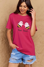 Simply Love Full Size BOO BEES Graphic Cotton T-Shirt Hot Pink