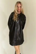 Davi & Dani Faux Leather Button Up Jacket with Chest Pockets Woman Outerwear