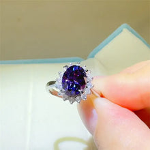 2 Carat 925 Sterling Silver Oval Moissanite Ring Rings
