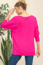 Celeste hot pink long sleeve t-shirt with heart graphic