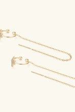 Himmlische Ohrhänger aus Sterlingsilber mit goldfarbenem Sternenstrahl- und Mond-Design