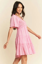 Davi & Dani Jacquard Checker Smocking Tiered Dress Casual Dresses