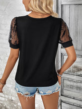 Perfee Bow Pattern V-Neck Short Sleeve T-Shirt