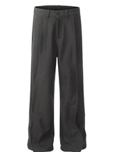Men's Wide Leg Pants with Pleated Front Gray