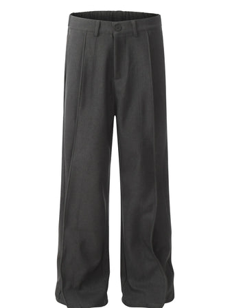 Men's Wide Leg Pants with Pleated Front Gray