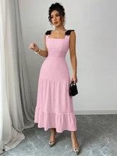 Square Neck Wide Strap Dress Casual Dresses