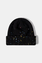Confetti Rib-Knit Cuff Beanie Black One Size Hats