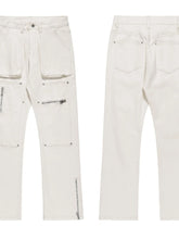 Men's Multi-Pocket Pants with Zipper Details