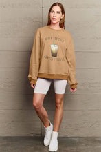 Simply Love Full Size NEVER TOO COLD FOR ICED COFFEE Round Neck Sweatshirt Woman Sweatshirts