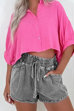Drawstring Denim Shorts