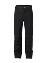 Men's Slim Straight Pants with Ruched Detail Black