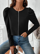 Zip Up Long Sleeve Jacket Woman Outerwear