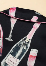 Champagne Print Short Sleeve Top and Shorts Set Woman Loungewear Sets