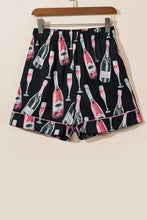 Champagne Print Short Sleeve Top and Shorts Set Woman Loungewear Sets