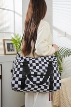 Checkered Multi-Pocket Travel Bag for Stylish and Organized Journeys Black One Size Travel Bags