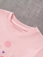 Children’s Bunny pink floral polka dot t-shirt, machine wash cold