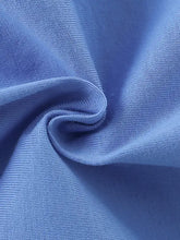 Soft light blue knitted T-shirt fabric with cartoon construction vehicle print