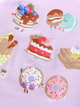 Children’s cartoon dessert short sleeve pink t-shirt with sweet treats print