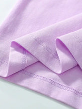 Children’s cartoon dessert short sleeve t-shirt in soft lavender cotton, machine wash cold