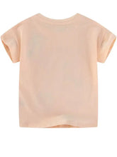 Back of children’s ice cream cartoon food short sleeve peach t-shirt