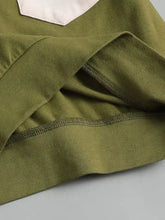 Childrens color block olive green bra with white lace detailing