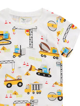 White vehicle print kids t-shirt, machine wash cold, tumble dry low