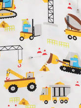 Yellow vehicle print t-shirt for kids, machine wash cold, tumble dry low