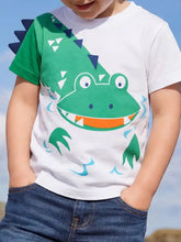 Children’s crocodile graphic round neck t-shirt, machine wash cold