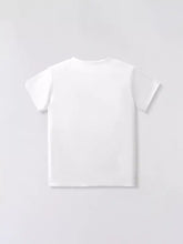Children’s dinosaur graphic crew neck t-shirt, white short sleeve, machine wash cold