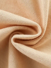 Soft beige knit dinosaur pocket t-shirt fabric, machine wash cold