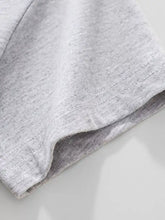 Gray heathered round neck childrens dinosaur t-shirt sleeve hem