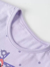 Lavender dinosaur short sleeve t-shirt with ladybug graphic, machine wash cold