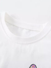 Children’s floral butterfly embroidered white cotton t-shirt, machine wash cold