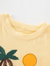 Children’s lion graphic short sleeve t-shirt with tropical palm design