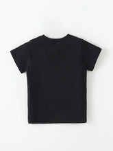 Black short-sleeved magician costume graphic t-shirt, machine wash cold