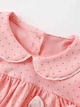 Children’s polka dot t-shirt with pink dress, rabbit applique, machine wash cold