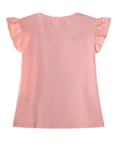 Children’s Rabbit Ruffle Sleeve T-Shirt in pink polka dot, machine wash cold