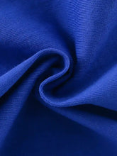 Rich royal blue knit rocket applique childrens t-shirt fabric