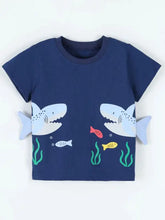 Children’s shark short sleeve t-shirt with playful shark graphics