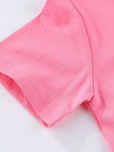 Pink Children’s Star Sequin round neck tee with multi-colored sequins