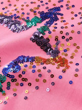 Children’s Star Sequin round neck tee with mermaid multi-colored sequins