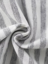 Children’s striped cotton toddler t-shirt with tractor applique, white gray knit fabric