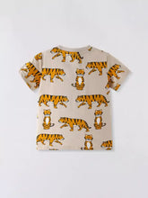 Children’s tiger print crew neck short sleeve t-shirt