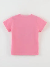 Children’s unicorn short sleeve t-shirt, soft pink, machine wash cold