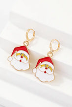 Christmas theme alloy earrings with gold Santa Claus charms