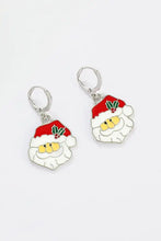 Christmas theme alloy earrings with Santa Claus red hat charms