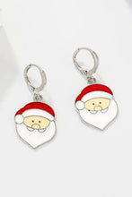 Christmas theme alloy earrings with silver Santa Claus charms