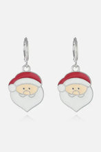 Silver Santa Claus Christmas theme alloy earrings with red hats and white beards