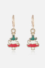 Christmas theme alloy earrings with Santa Claus charms and enamel